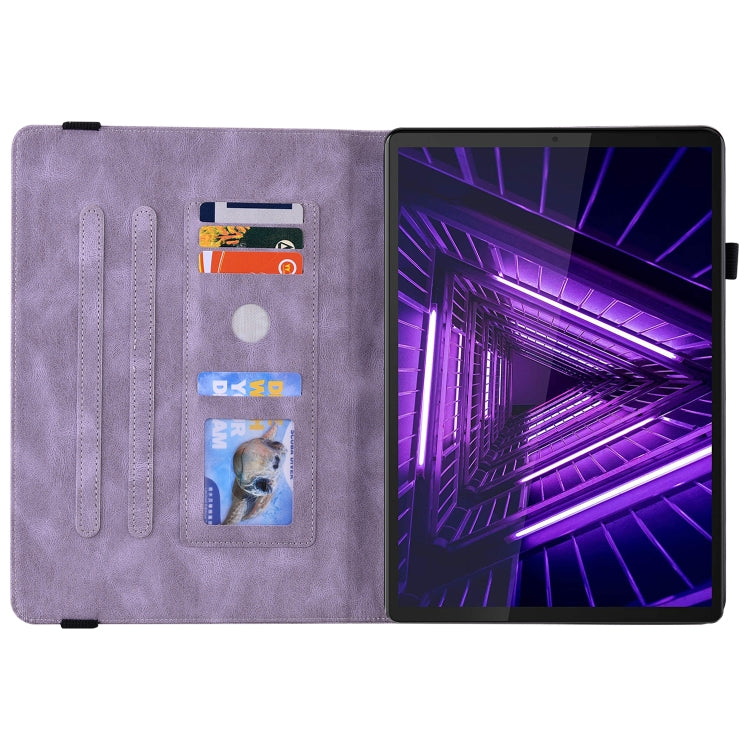 For Lenovo M10 Plus 10.3 TB-X606F/TB-X606X Butterfly Flower Embossed Leather Tablet Case(Purple) - Lenovo by PMC TechLife | Online Shopping South Africa | PMC TechLife | Buy Now Pay Later Mobicred