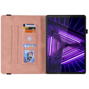 For Lenovo M10 Plus 10.3 TB-X606F/TB-X606X Butterfly Flower Embossed Leather Tablet Case(Rose Gold)
