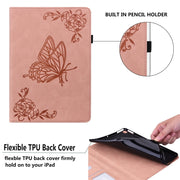For Lenovo M10 Plus 10.3 TB-X606F/TB-X606X Butterfly Flower Embossed Leather Tablet Case(Rose Gold)