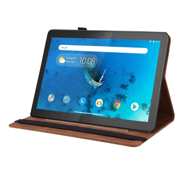 For Lenovo Tab M10 TB-X605L/X605F Butterfly Flower Embossed Leather Tablet Case(Brown)