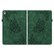 For Lenovo Tab M10 HD 2nd Gen TB-X306X/TB-X306F Butterfly Flower Embossed Leather Tablet Case(Green)