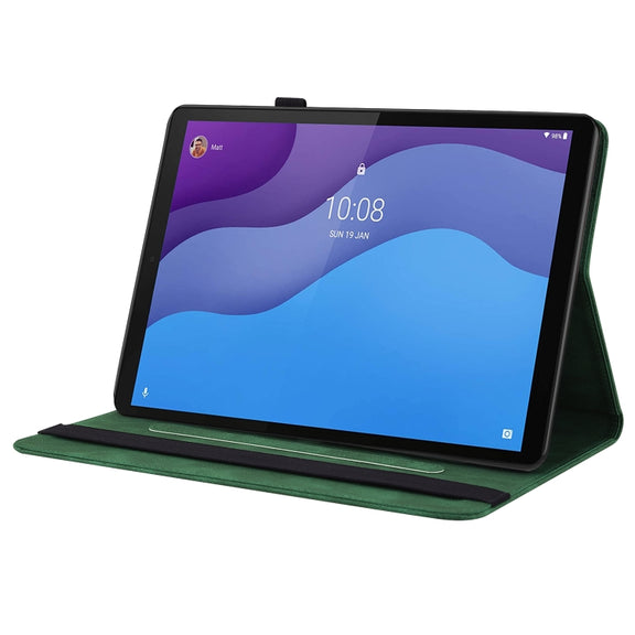 For Lenovo Tab M10 HD 2nd Gen TB-X306X/TB-X306F Butterfly Flower Embossed Leather Tablet Case(Green)