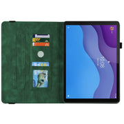 For Lenovo Tab M10 HD 2nd Gen TB-X306X/TB-X306F Butterfly Flower Embossed Leather Tablet Case(Green)