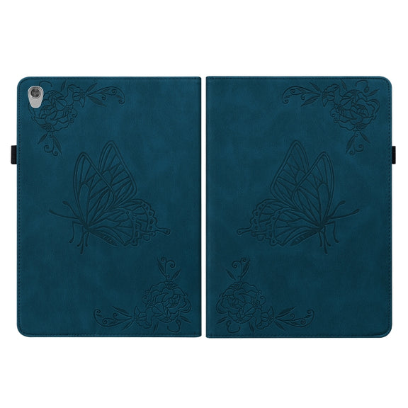 For Lenovo Tab M10 HD 2nd Gen TB-X306X/TB-X306F Butterfly Flower Embossed Leather Tablet Case(Blue)