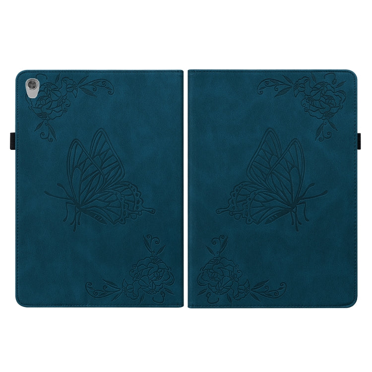 For Lenovo Tab M10 HD 2nd Gen TB-X306X/TB-X306F Butterfly Flower Embossed Leather Tablet Case(Blue)