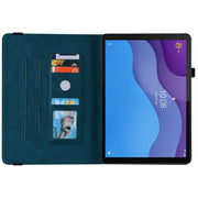 For Lenovo Tab M10 HD 2nd Gen TB-X306X/TB-X306F Butterfly Flower Embossed Leather Tablet Case(Blue)