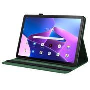 For Lenovo Tab M10 Plus 10.6 3rd Gen Butterfly Flower Embossed Leather Tablet Case(Green)