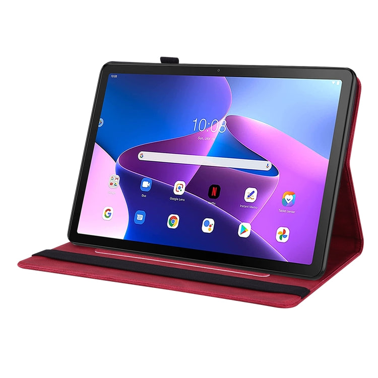 For Lenovo Tab M10 Plus 10.6 3rd Gen Butterfly Flower Embossed Leather Tablet Case(Red) - Lenovo by PMC TechLife | Online Shopping South Africa | PMC TechLife | Buy Now Pay Later Mobicred