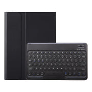 YA700B Lambskin Texture Voltage Round Keycap Bluetooth Keyboard Leather Case For Samsung Galaxy Tab S8 11 inch SM-X700 / SM-X706 & S7 11 inch SM-X700 / SM-T875(Black)