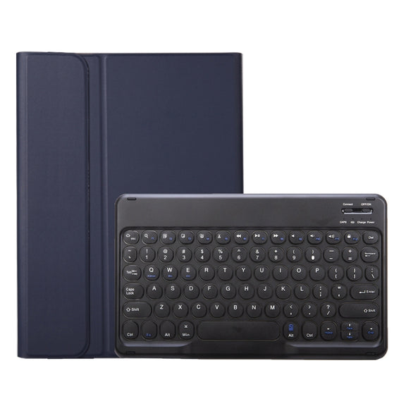 YA700B Lambskin Texture Voltage Round Keycap Bluetooth Keyboard Leather Case For Samsung Galaxy Tab S8 11 inch SM-X700 / SM-X706 & S7 11 inch SM-X700 / SM-T875(Blue)
