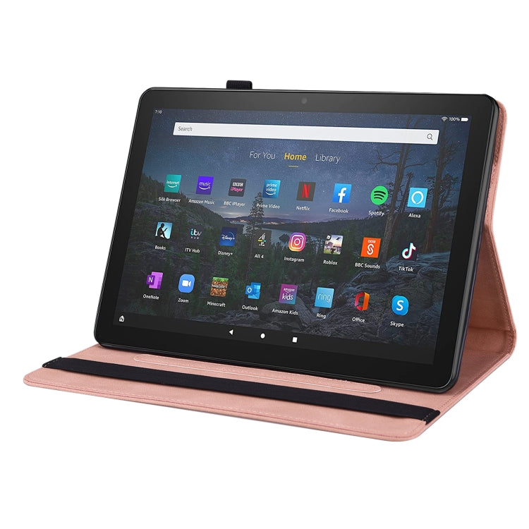 For Amazon Kindle Fire HD 10 2021 / 10 Plus 2021 Butterfly Flower Embossed Leather Tablet Case(Rose Gold) - Amazon by PMC TechLife | Online Shopping South Africa | PMC TechLife | Buy Now Pay Later Mobicred