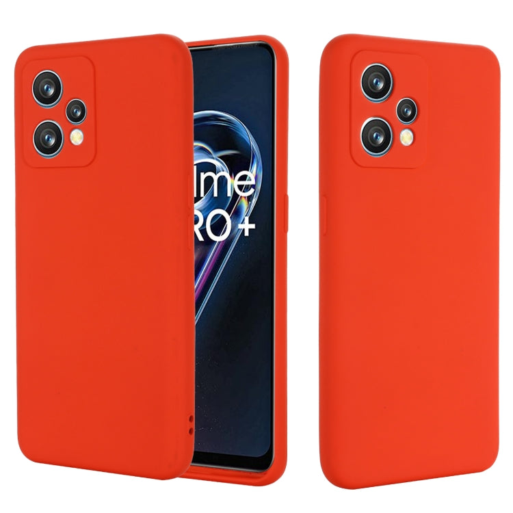 For OPPO Realme 9 Pro+ 5G Global Pure Color Liquid Silicone Shockproof Full Coverage Phone Case(Red) - Realme Cases by PMC TechLife | Online Shopping South Africa | PMC TechLife | Buy Now Pay Later Mobicred