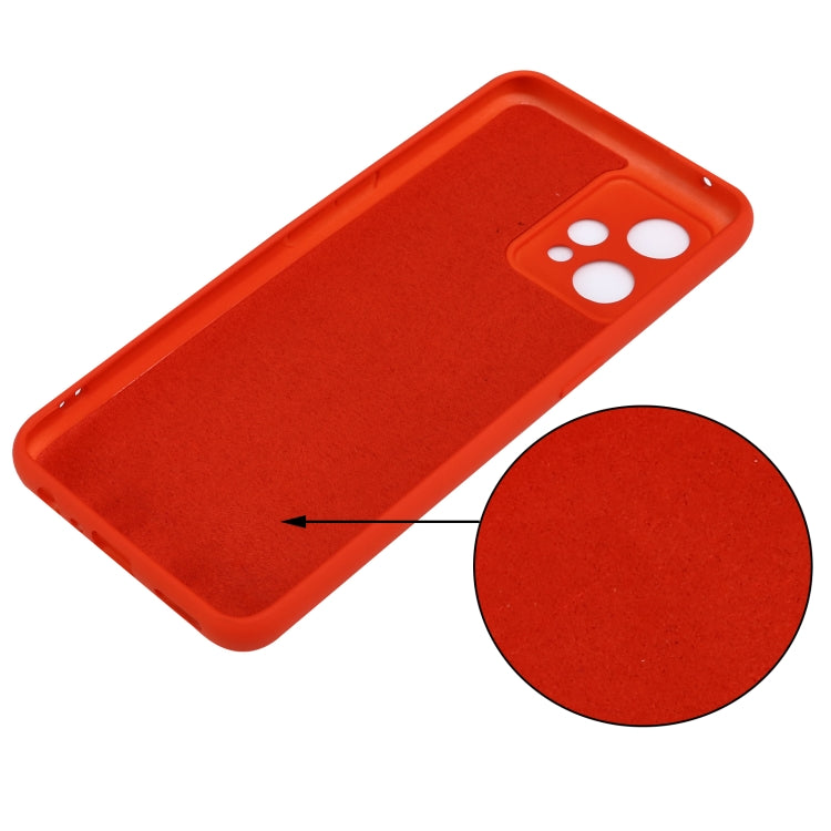For OPPO Realme 9 Pro+ 5G Global Pure Color Liquid Silicone Shockproof Full Coverage Phone Case(Red) - Realme Cases by PMC TechLife | Online Shopping South Africa | PMC TechLife | Buy Now Pay Later Mobicred