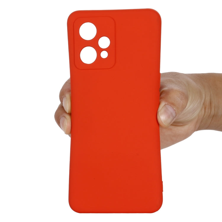 For OPPO Realme 9 Pro+ 5G Global Pure Color Liquid Silicone Shockproof Full Coverage Phone Case(Red) - Realme Cases by PMC TechLife | Online Shopping South Africa | PMC TechLife | Buy Now Pay Later Mobicred