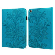 For Lenovo M10 Plus 10.6 3rd Gen 2022 Lace Flower Embossing Pattern Leather Tablet Case(Blue)