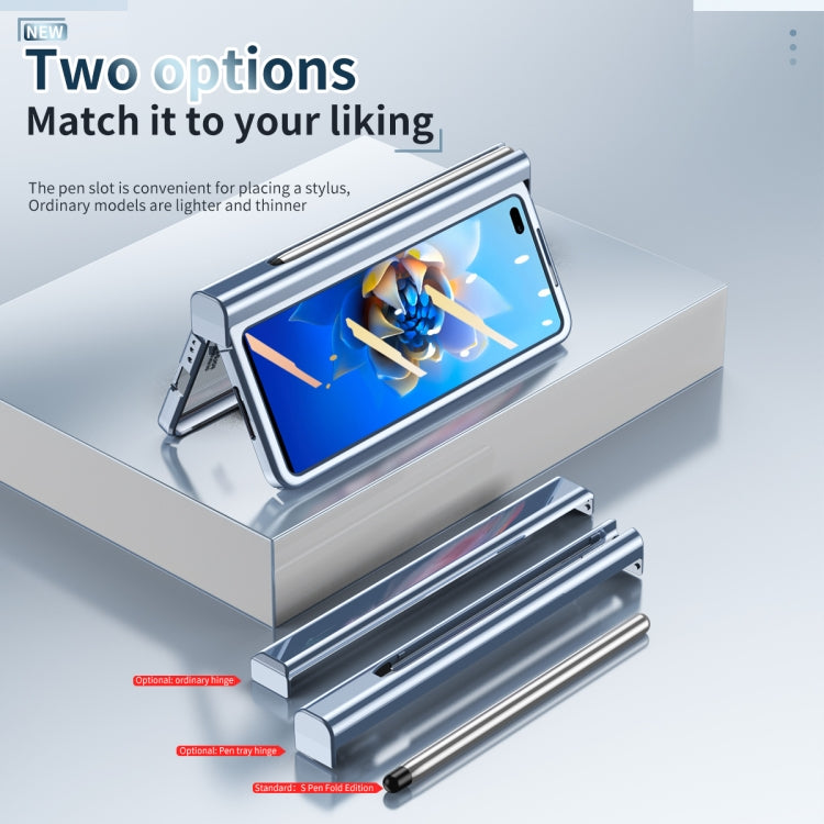 For Huawei Mate X2 Electroplating Hinge Phone Case with Stylus(Blue) - free shipping - PMC TechLife - Order now!