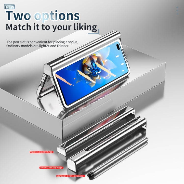 For Huawei Mate X2 Electroplating Hinge Phone Case with Stylus(Silver) - Huawei Cases by PMC TechLife | Online Shopping South Africa | PMC TechLife | Buy Now Pay Later Mobicred