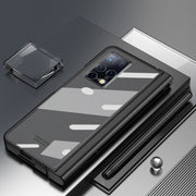 For Huawei Mate X2 Full Body Electroplating Hinge Phone Case with Stylus(Black)