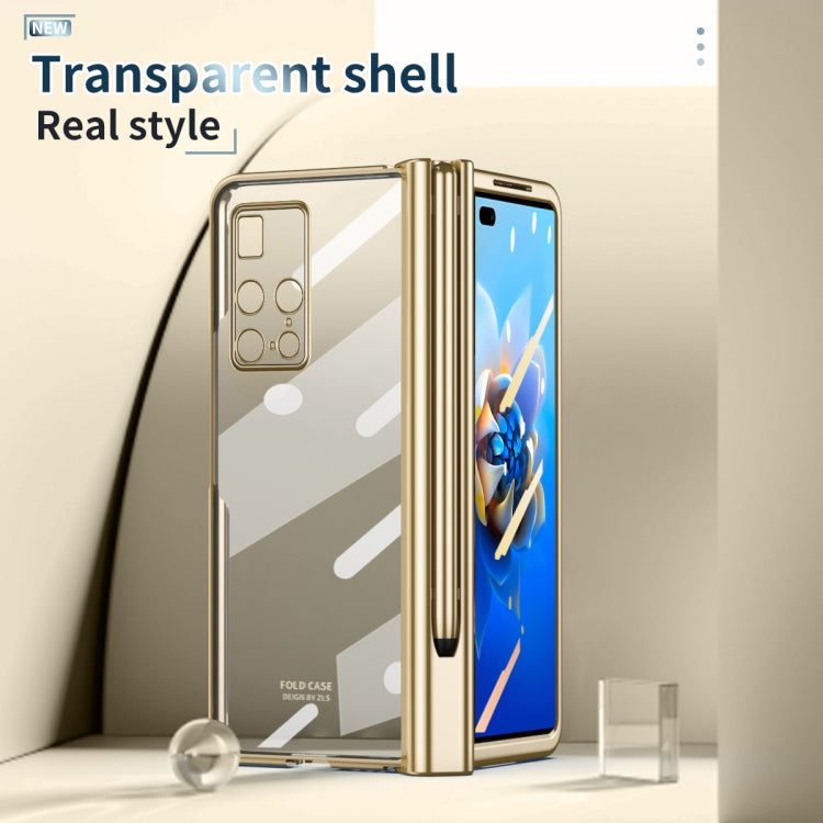 For Huawei Mate X2 Full Body Electroplating Hinge Phone Case with Stylus(Gold) - Huawei Cases by PMC TechLife | Online Shopping South Africa | PMC TechLife | Buy Now Pay Later Mobicred