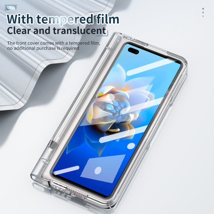 For Huawei Mate X2 Full Body Electroplating Hinge Phone Case with Stylus(Transparent) - Huawei Cases by PMC TechLife | Online Shopping South Africa | PMC TechLife | Buy Now Pay Later Mobicred