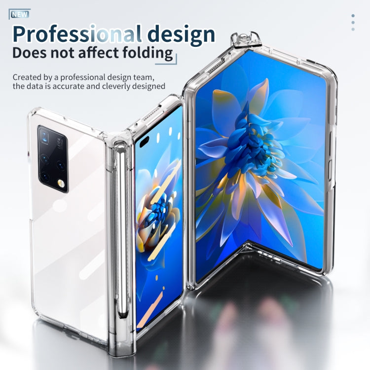 For Huawei Mate X2 Full Body Electroplating Hinge Phone Case with Stylus(Transparent) - Huawei Cases by PMC TechLife | Online Shopping South Africa | PMC TechLife | Buy Now Pay Later Mobicred