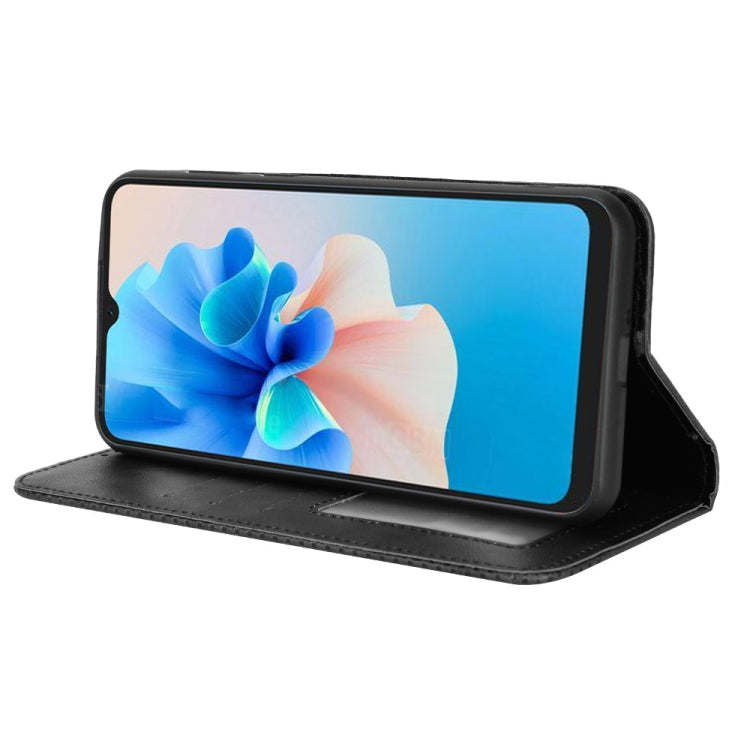 For Blackview A55 Pro Magnetic Buckle Retro Texture Leather Phone Case(Black) - free shipping - PMC TechLife - Order now!