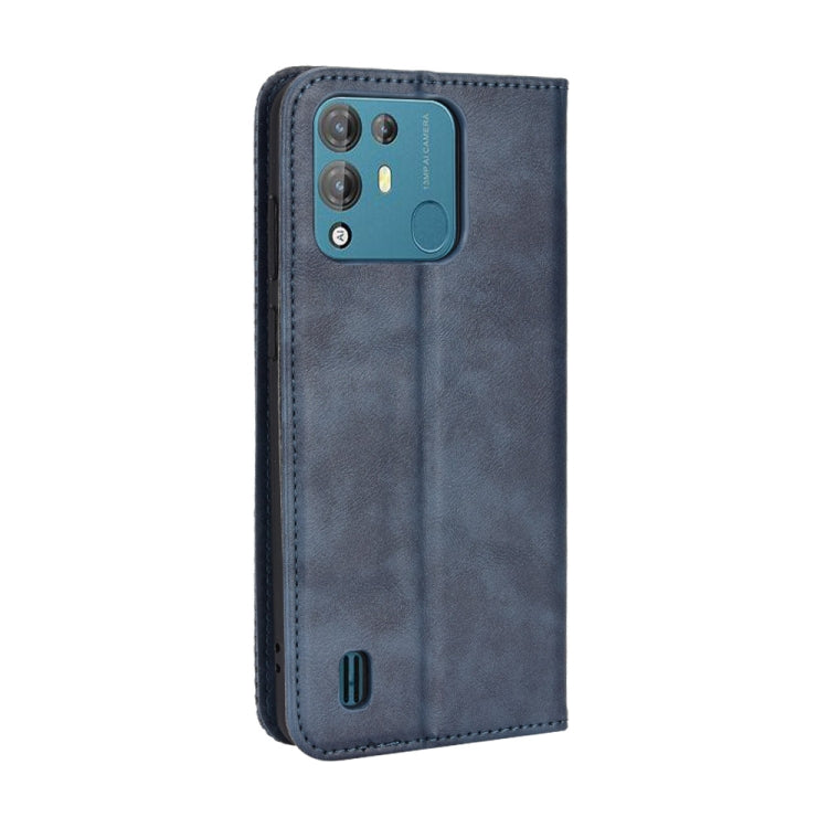 For Blackview A55 Pro Magnetic Buckle Retro Texture Leather Phone Case(Blue) - More Brand by PMC TechLife | Online Shopping South Africa | PMC TechLife | Buy Now Pay Later Mobicred