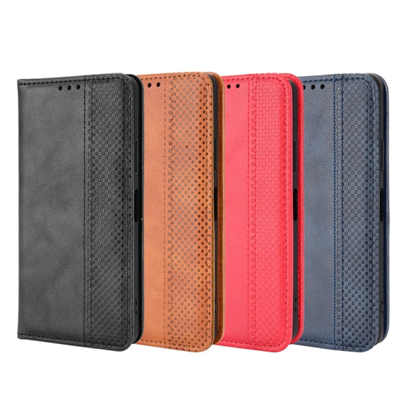 For Blackview A95 Magnetic Buckle Retro Texture Leather Phone Case(Red)