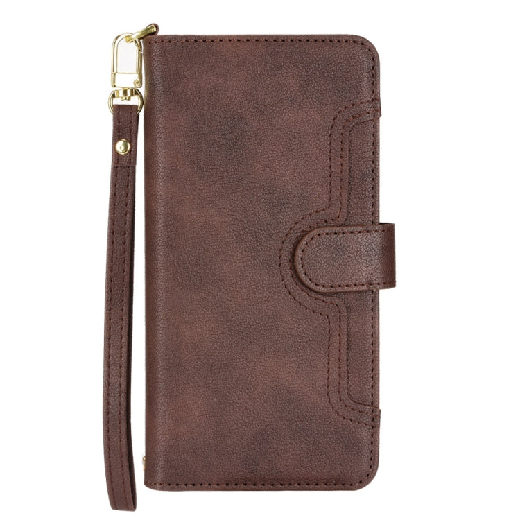 For Doogee S86 / S86 Pro Litchi Texture Zipper Leather Phone Case(Brown)
