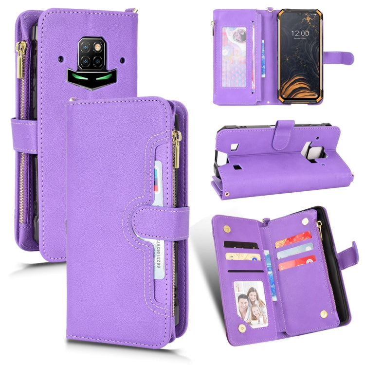 For Doogee S88 Pro / S88 Plus Litchi Texture Zipper Leather Phone Case(Purple) - Doogee Cases by PMC TechLife | Online Shopping South Africa | PMC TechLife | Buy Now Pay Later Mobicred
