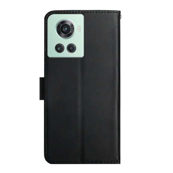For OnePlus 10R Genuine Leather Fingerprint-proof Horizontal Flip Phone Case(Black)