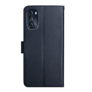 For Motorola Moto G 5G 2022 Genuine Leather Fingerprint-proof Horizontal Flip Phone Case(Blue)