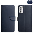 For Motorola Moto G52 Genuine Leather Fingerprint-proof Horizontal Flip Phone Case(Blue) - Motorola Cases by PMC TechLife | Online Shopping South Africa | PMC TechLife | Buy Now Pay Later Mobicred