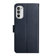 For Motorola Moto G52 Genuine Leather Fingerprint-proof Horizontal Flip Phone Case(Blue)