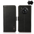For Sharp Aquos R7 KHAZNEH Side-Magnetic Litchi Genuine Leather RFID Phone Case(Black) - More Brand by PMC TechLife | Online Shopping South Africa | PMC TechLife | Buy Now Pay Later Mobicred