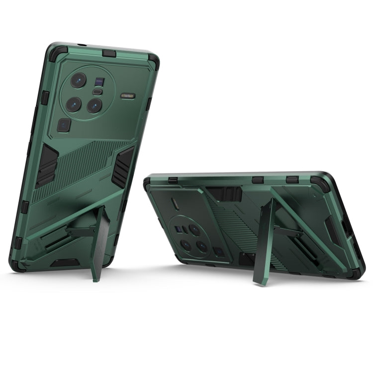 For vivo X80 Pro Punk Armor PC + TPU Phone Case with Holder(Green) - vivo Cases by PMC TechLife | Online Shopping South Africa | PMC TechLife | Buy Now Pay Later Mobicred