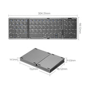 B089T Foldable Bluetooth Keyboard Rechargeable with Touchpad(Black)