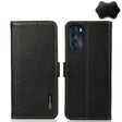 For Motorola Moto G 2022 5G KHAZNEH Side-Magnetic Litchi Genuine Leather RFID Phone Case(Black) - Motorola Cases by PMC TechLife | Online Shopping South Africa | PMC TechLife | Buy Now Pay Later Mobicred