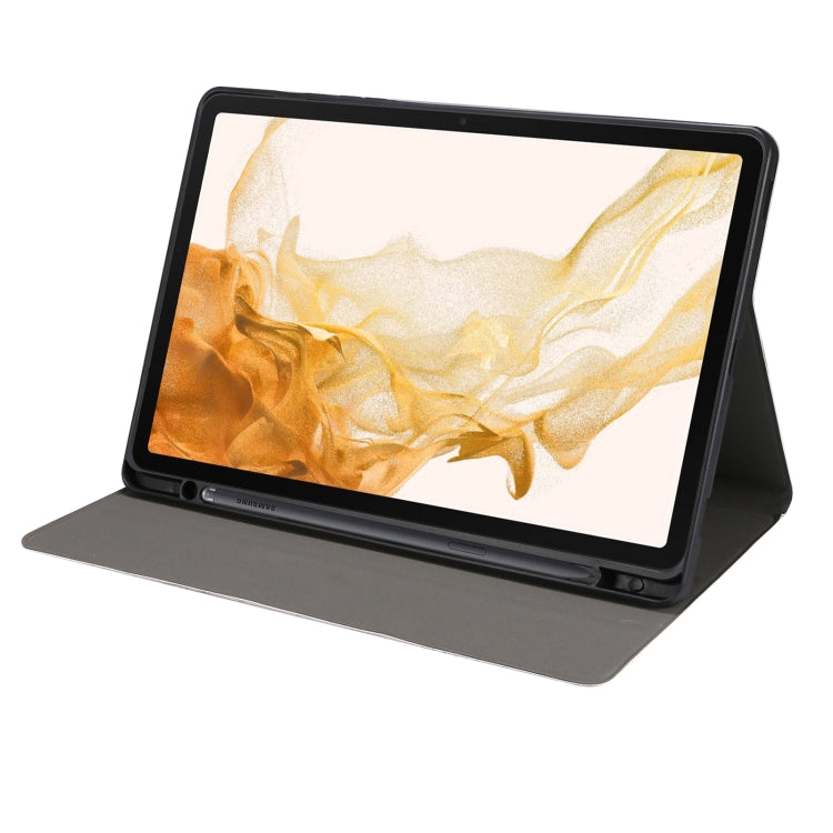 For Samsung Galaxy Tab S8 / Tab S7 Painted Voltage Pen Slot Tablet Smart Case(Blue Elk) - Galaxy Tab S8 Cases by PMC TechLife | Online Shopping South Africa | PMC TechLife