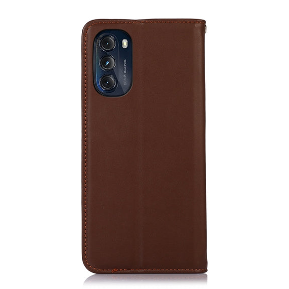 For Motorola Moto G 2022 5G KHAZNEH Nappa Top Layer Cowhide Leather Phone Case(Brown)