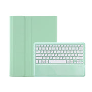 C12B Detachable Pen Slot Bluetooth Keyboard Leather Tablet Case For iPad Air 13 2025 / 2024 / Pro 12.9 inch 2021/2020/2018(Mint Green)