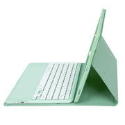 C12B Detachable Pen Slot Bluetooth Keyboard Leather Tablet Case For iPad Air 13 2025 / 2024 / Pro 12.9 inch 2021/2020/2018(Mint Green)