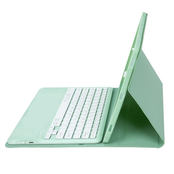 C12B Detachable Pen Slot Bluetooth Keyboard Leather Tablet Case For iPad Air 13 2025 / 2024 / Pro 12.9 inch 2021/2020/2018(Mint Green)