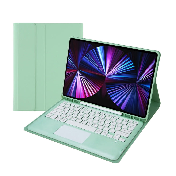 T12B-A Detachable Touch Pad Bluetooth Keyboard Leather Tablet Case For iPad Air 13 2025 / 2024 / Pro 12.9 inch 2021/2020/2018(Mint Green) - For iPad Pro by PMC TechLife | Online Shopping South Africa | PMC TechLife | Buy Now Pay Later Mobicred