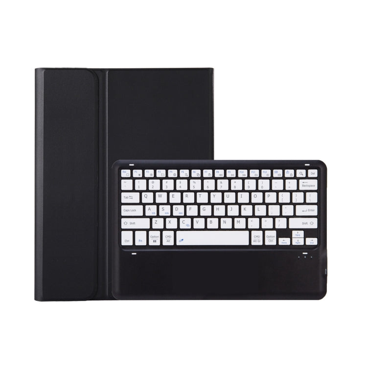 T800B Pen Slot Detachable Bluetooth Keyboard Leather Tablet Case For Samsung Galaxy Tab S8+/S7+/S7 FE(Black)