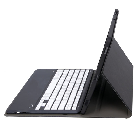 T800B Pen Slot Detachable Bluetooth Keyboard Leather Tablet Case For Samsung Galaxy Tab S8+/S7+/S7 FE(Black)