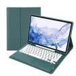 T800B Pen Slot Detachable Bluetooth Keyboard Leather Tablet Case For Samsung Galaxy Tab S8+/S7+/S7 FE(Dark Green) - Samsung Keyboard by PMC TechLife | Online Shopping South Africa | PMC TechLife