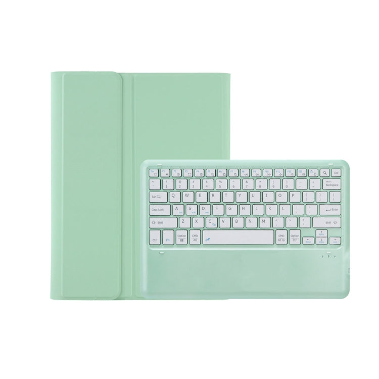 T800B Pen Slot Detachable Bluetooth Keyboard Leather Tablet Case For Samsung Galaxy Tab S8+/S7+/S7 FE(Mint Green) - Samsung Keyboard by PMC TechLife | Online Shopping South Africa | PMC TechLife