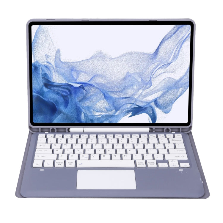 T800B-A Touch Pad Detachable Bluetooth Keyboard Leather Tablet Case For Samsung Galaxy Tab S8+/S7+/S7 FE(Purple) - Samsung Keyboard by PMC TechLife | Online Shopping South Africa | PMC TechLife | Buy Now Pay Later Mobicred