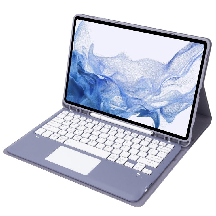 T800B-A Touch Pad Detachable Bluetooth Keyboard Leather Tablet Case For Samsung Galaxy Tab S8+/S7+/S7 FE(Purple) - Samsung Keyboard by PMC TechLife | Online Shopping South Africa | PMC TechLife | Buy Now Pay Later Mobicred
